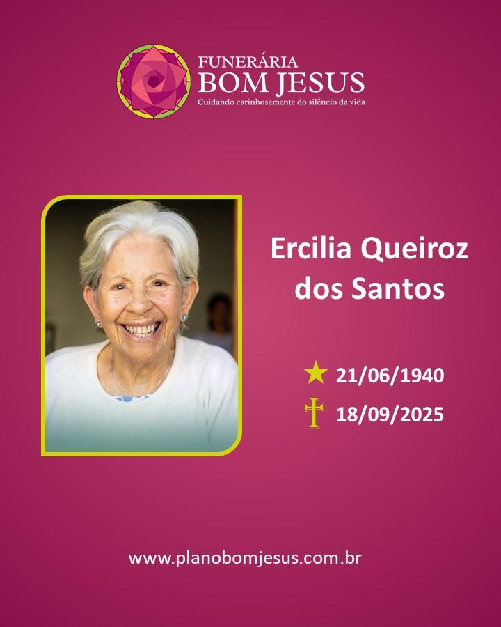 A Funerária Bom Jesus comunica o falecimento da Sra. ERCILIA QUEIROZ DOS SANTOS