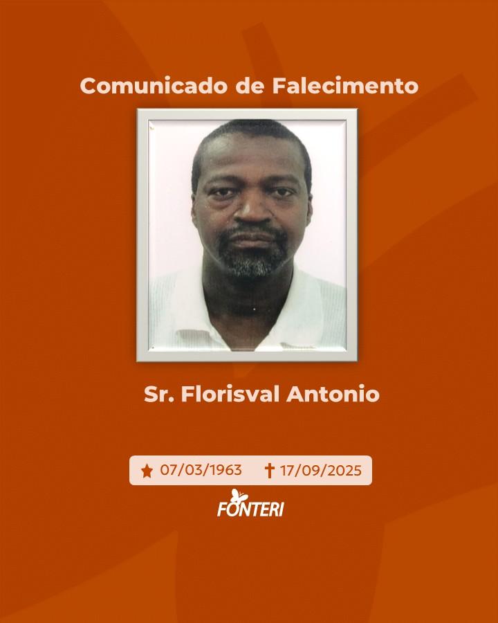 Comunicamos o falecimento do Sr. Florisval Antonio.