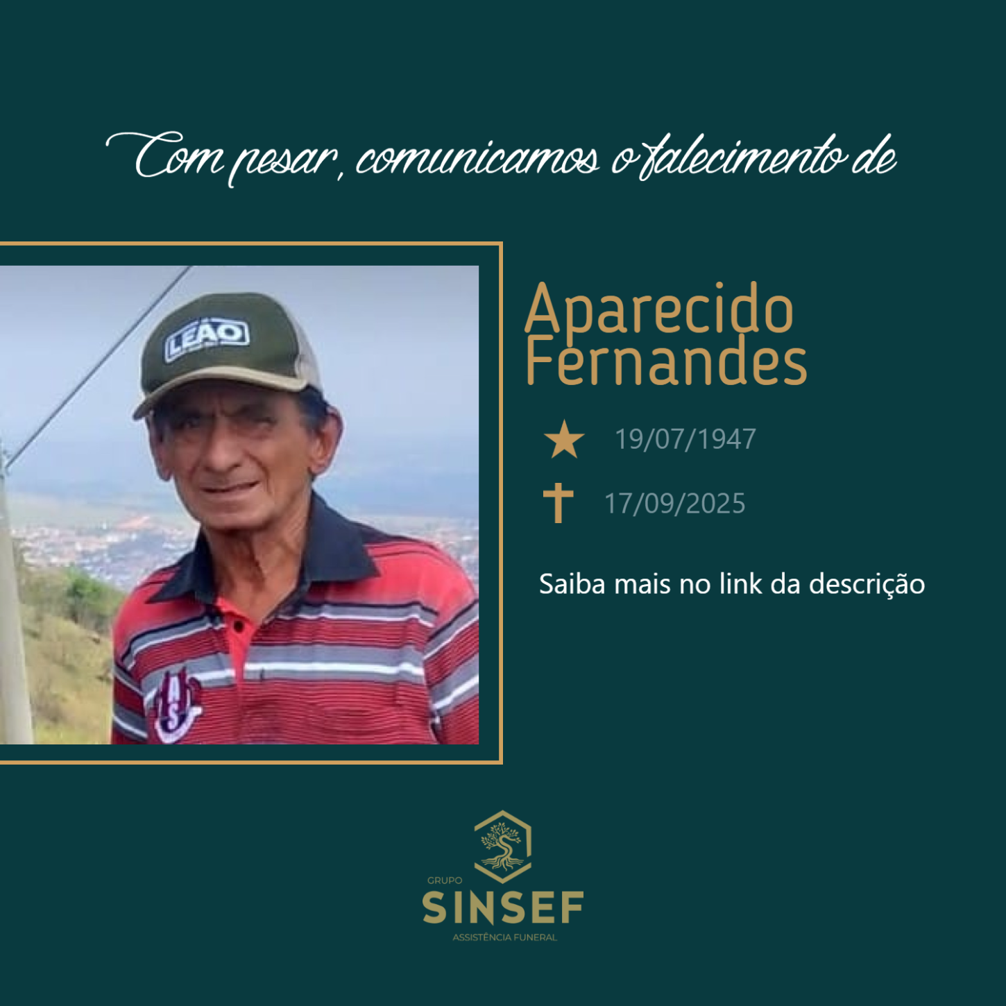 O Grupo Sinsef se despede do Sr.