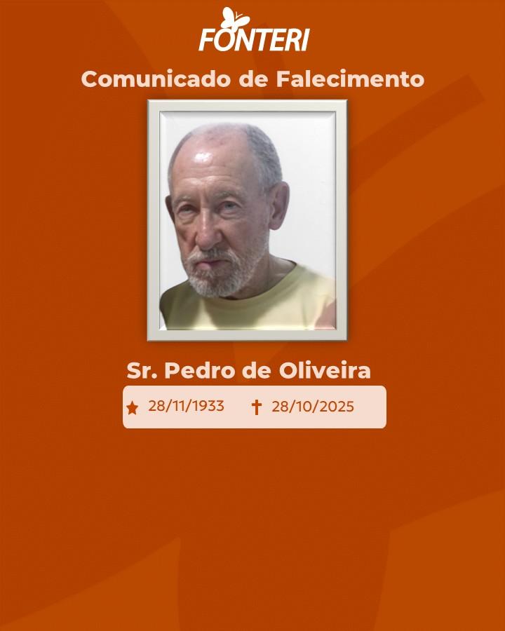 A Fonteri comunica o falecimento do Sr. Pedro de Oliveira.