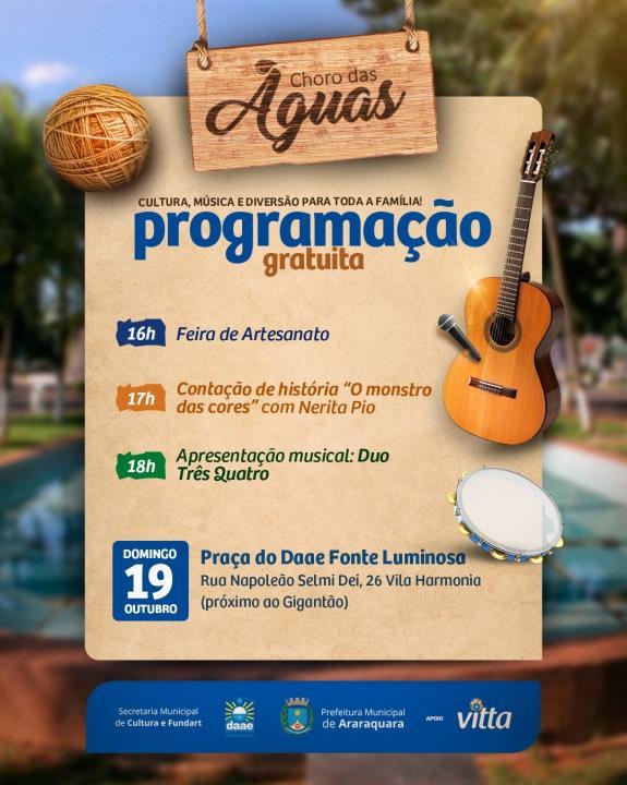 Choro Das Águas: Duo Três Quatro E Contação De História Neste Domingo (19)