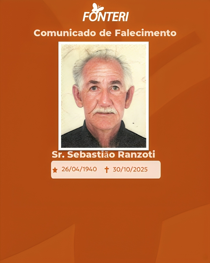 Comunicamos o falecimento do Sr. Sebastião Ranzoti 