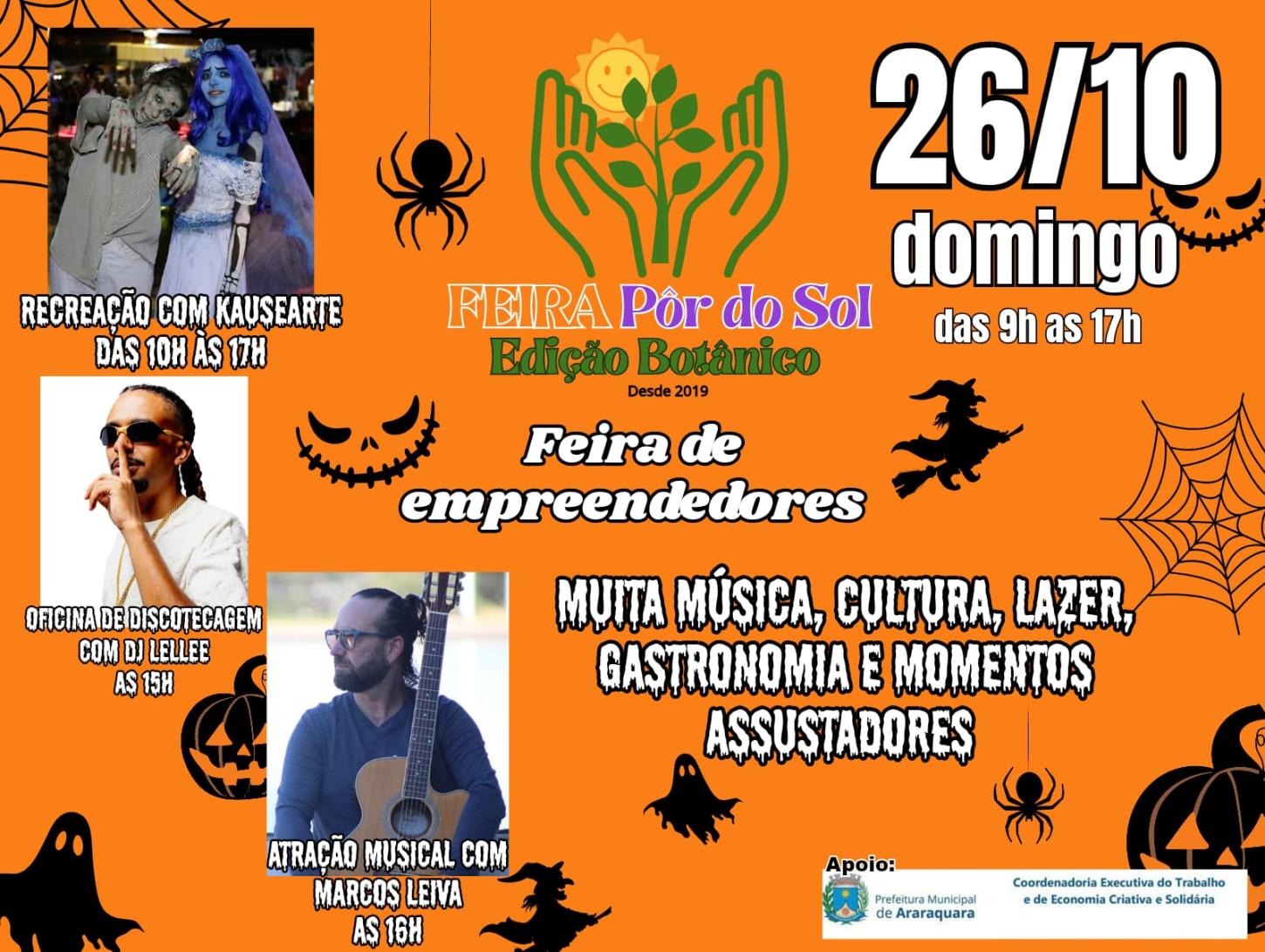 Domingo com show de Marcos Leiva, discotecagem e recreação