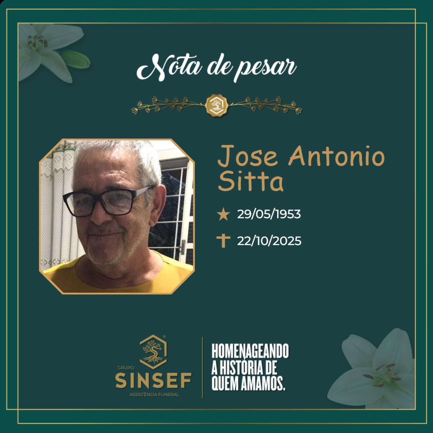 O Grupo Sinsef se despede do Sr. José Antônio Sitta