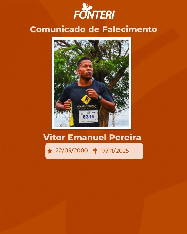 Comunicamos o falecimento de Vitor Emanuel Pereira