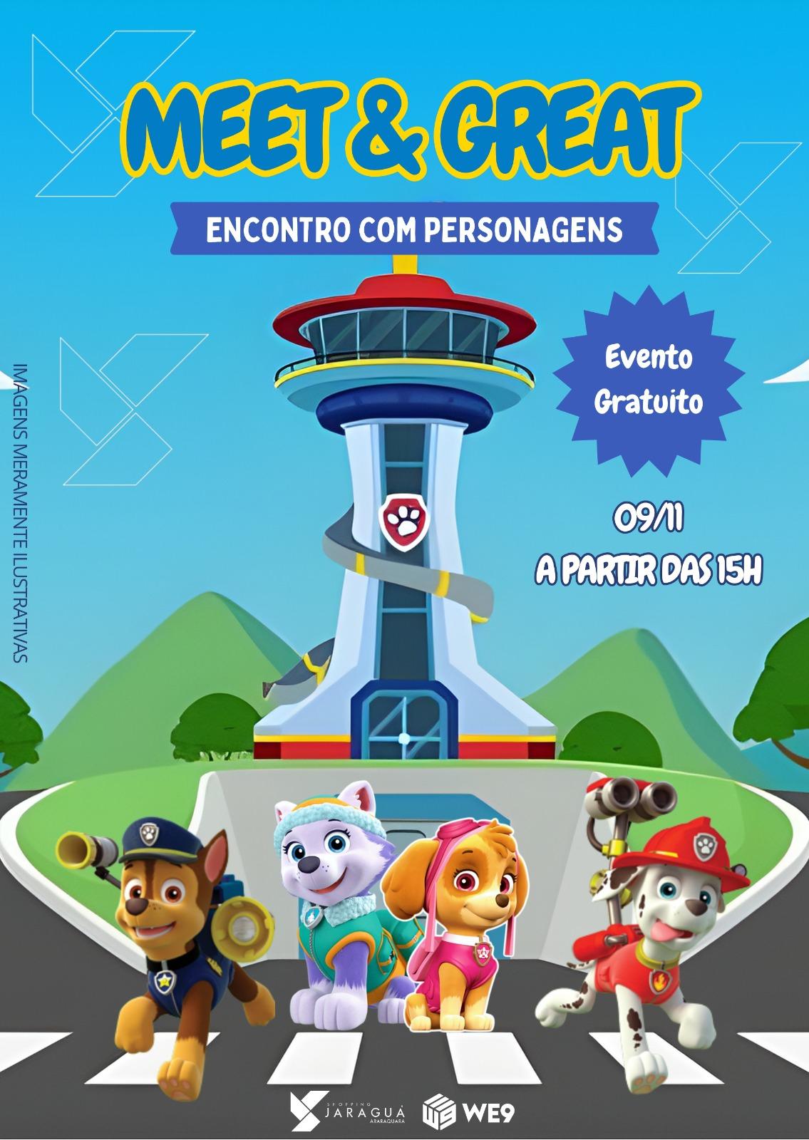 Shopping Jaraguá recebe personagens da Patrulha Canina neste domingo (9)