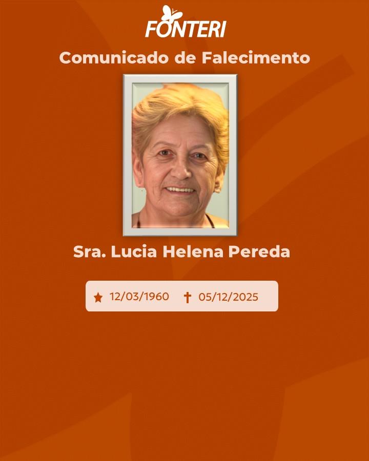 A Fonteri comunica o falecimento da Sra. Lucia Helena Pereda 