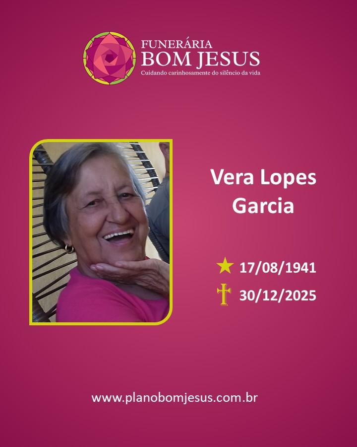 A Funerária Bom Jesus comunica o falecimento da Sra. VERA LOPES GARCIA