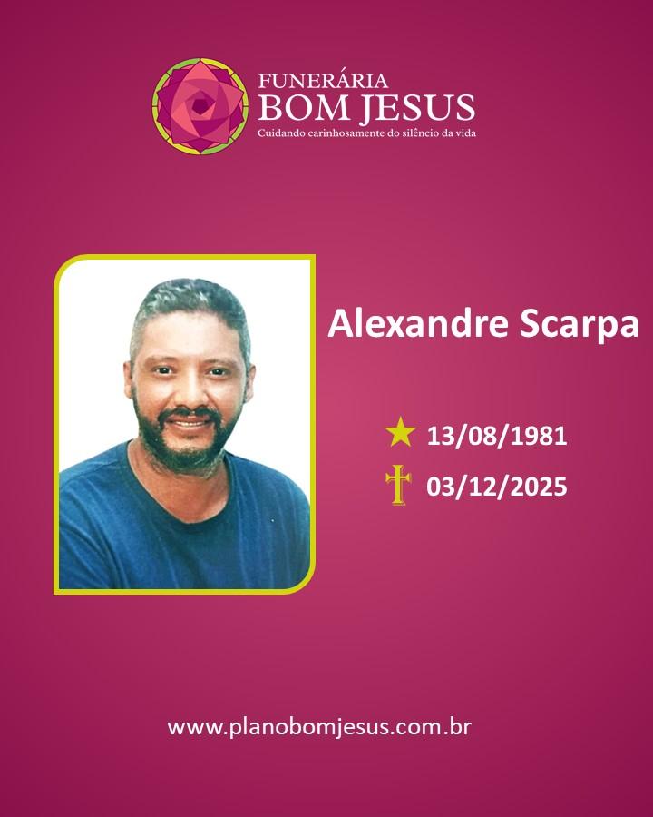 A Funerária Bom Jesus comunica o falecimento do Sr. ALEXANDRE SCARPA