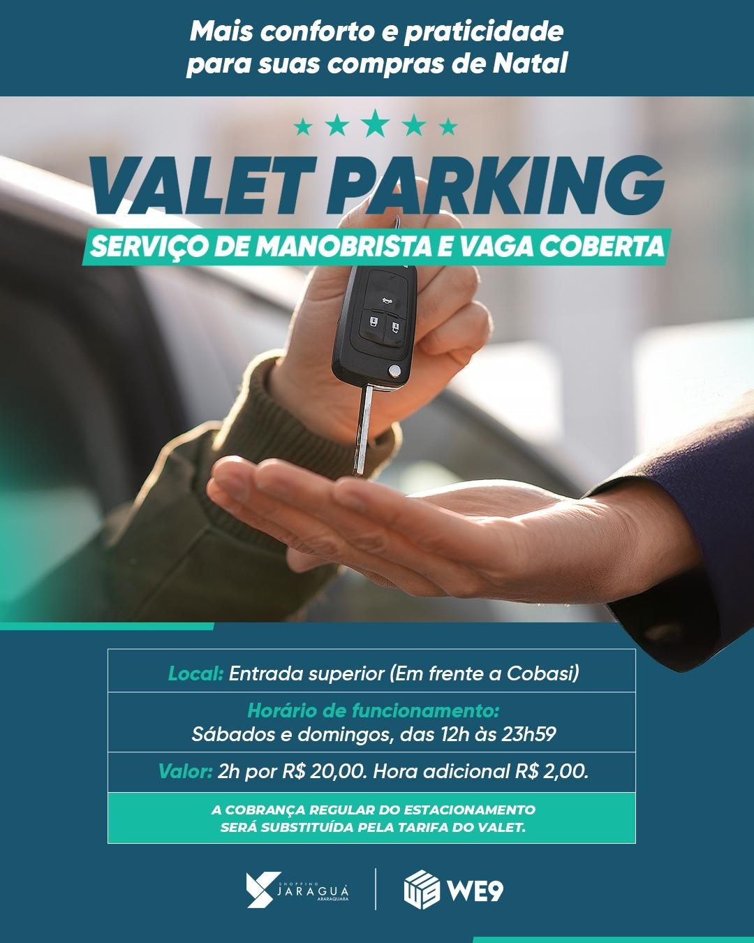 Shopping Jaraguá oferece Valet Parking neste final de semana para mais comodidade aos clientes