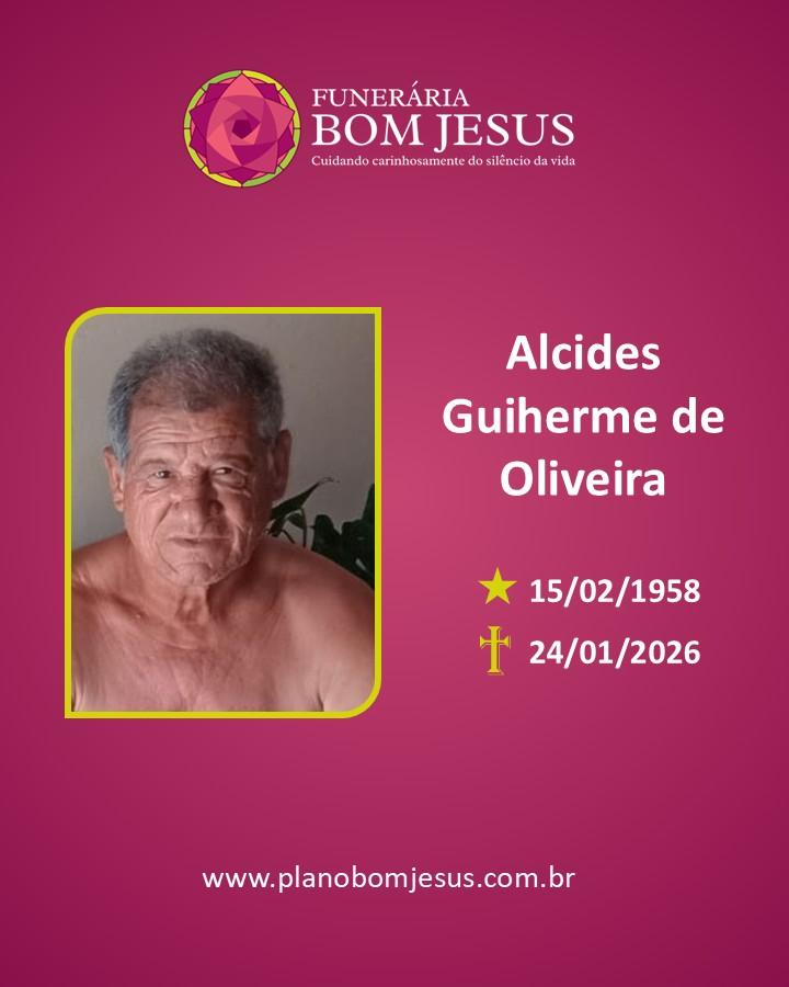 A Funerária Bom Jesus comunica o falecimento do Sr. Alcides Guilherme de Oliveira