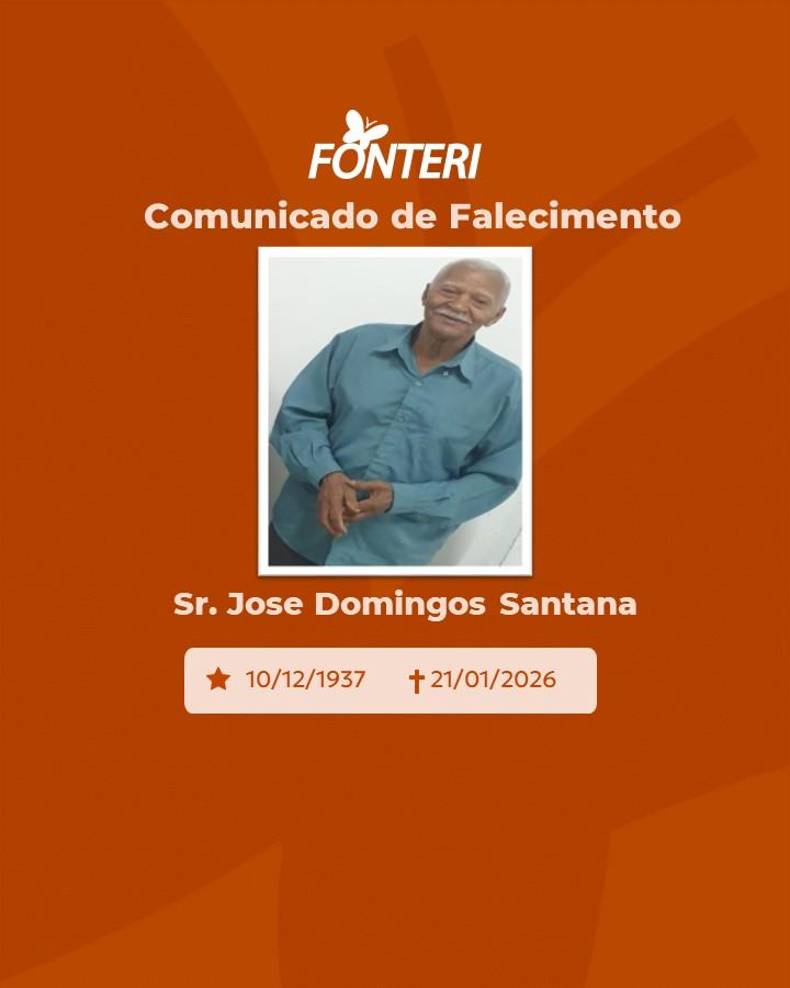 Comunicamos o falecimento do Sr. José Domingos Santana 