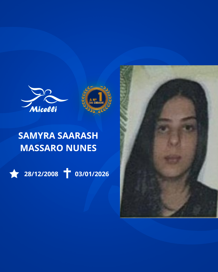 O GRUPO MICELLI COMUNICA O FALECIMENTO DA SRA. SAMYRA SAARASH MASSARO NUNES.