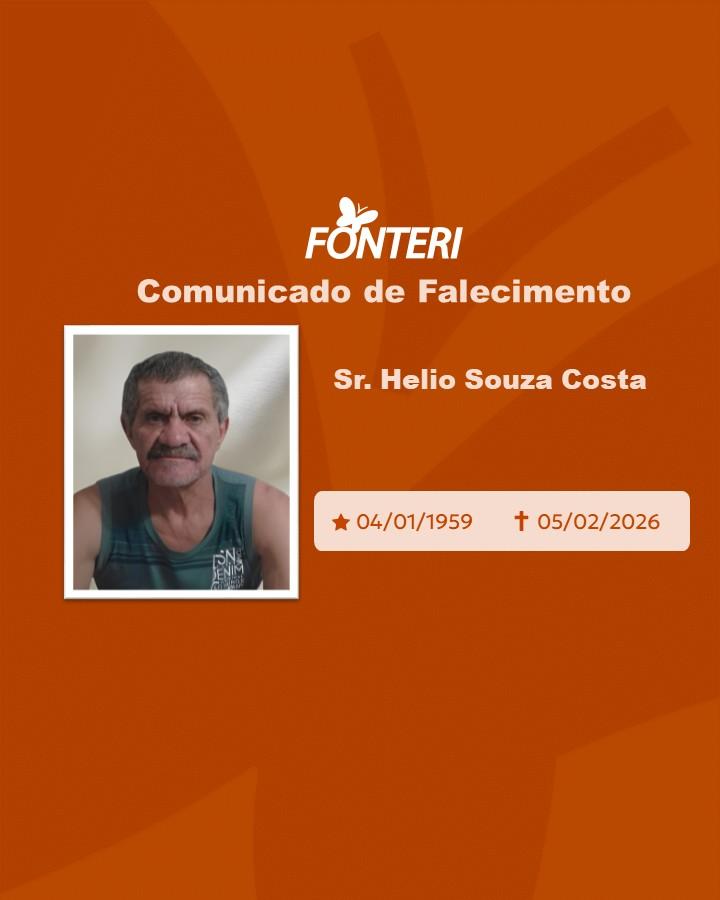 Comunicamos o falecimento do Sr. Helio Souza Costa