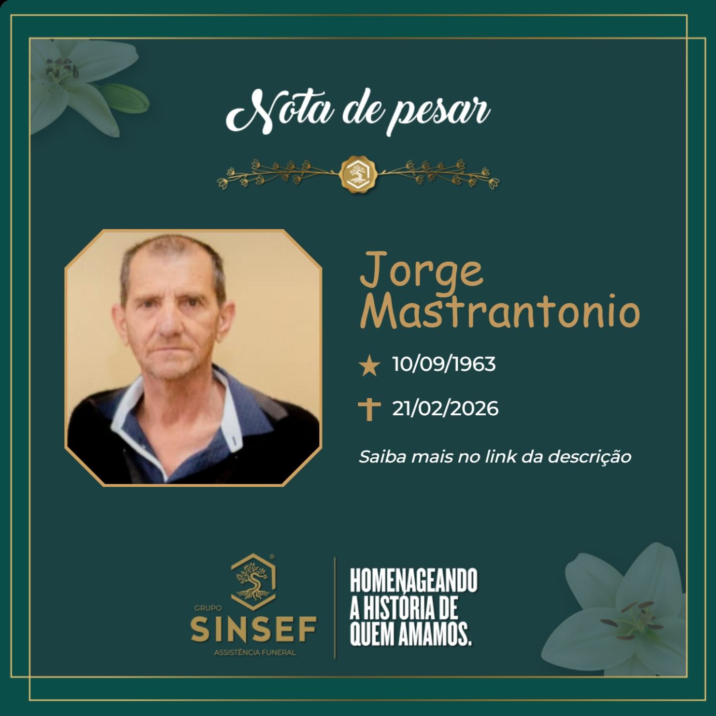 O Grupo Sinsef de despede do Sr Jorge Mastrantonio