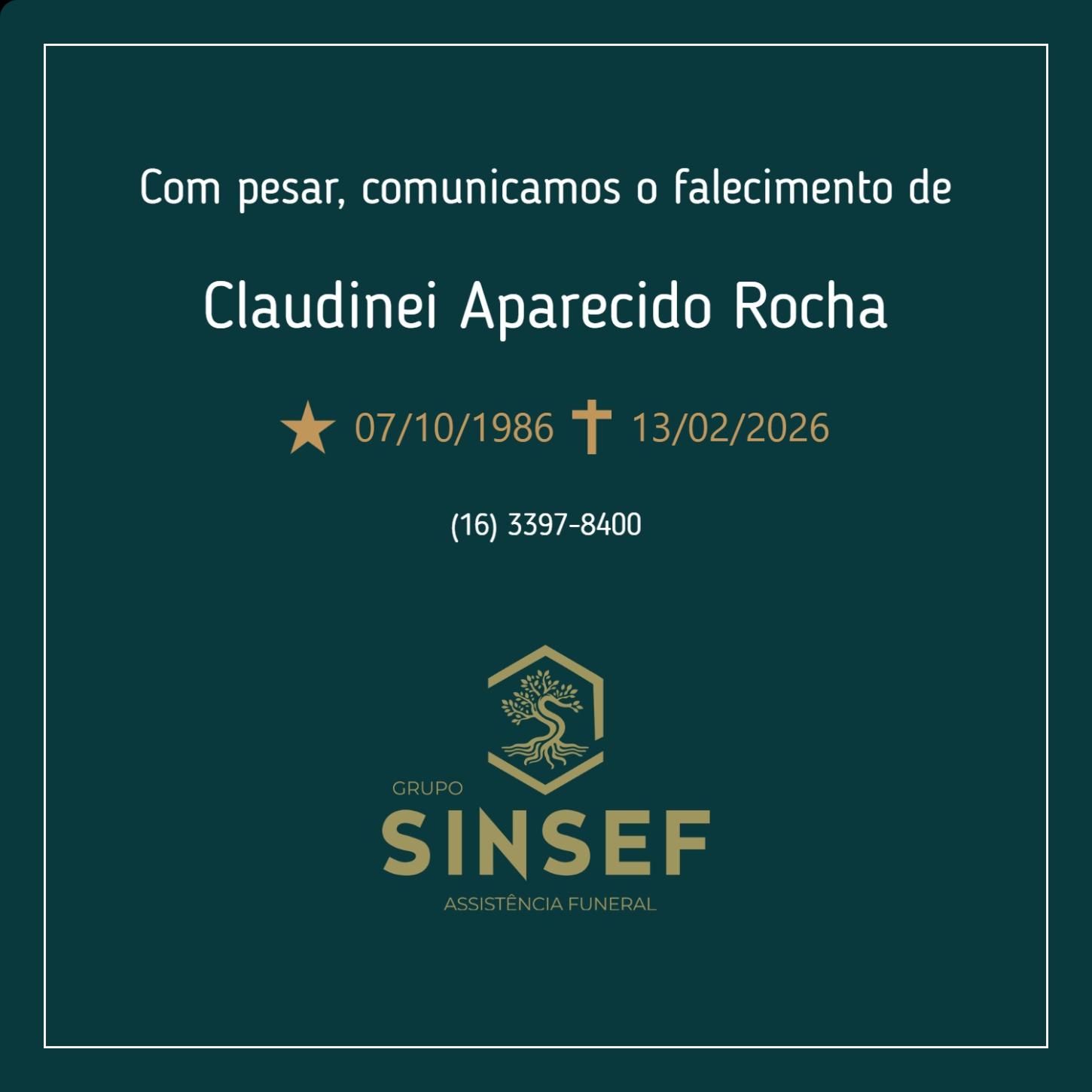 O Grupo Sinsef se despede do Sr. Claudinei Aparecido Rocha