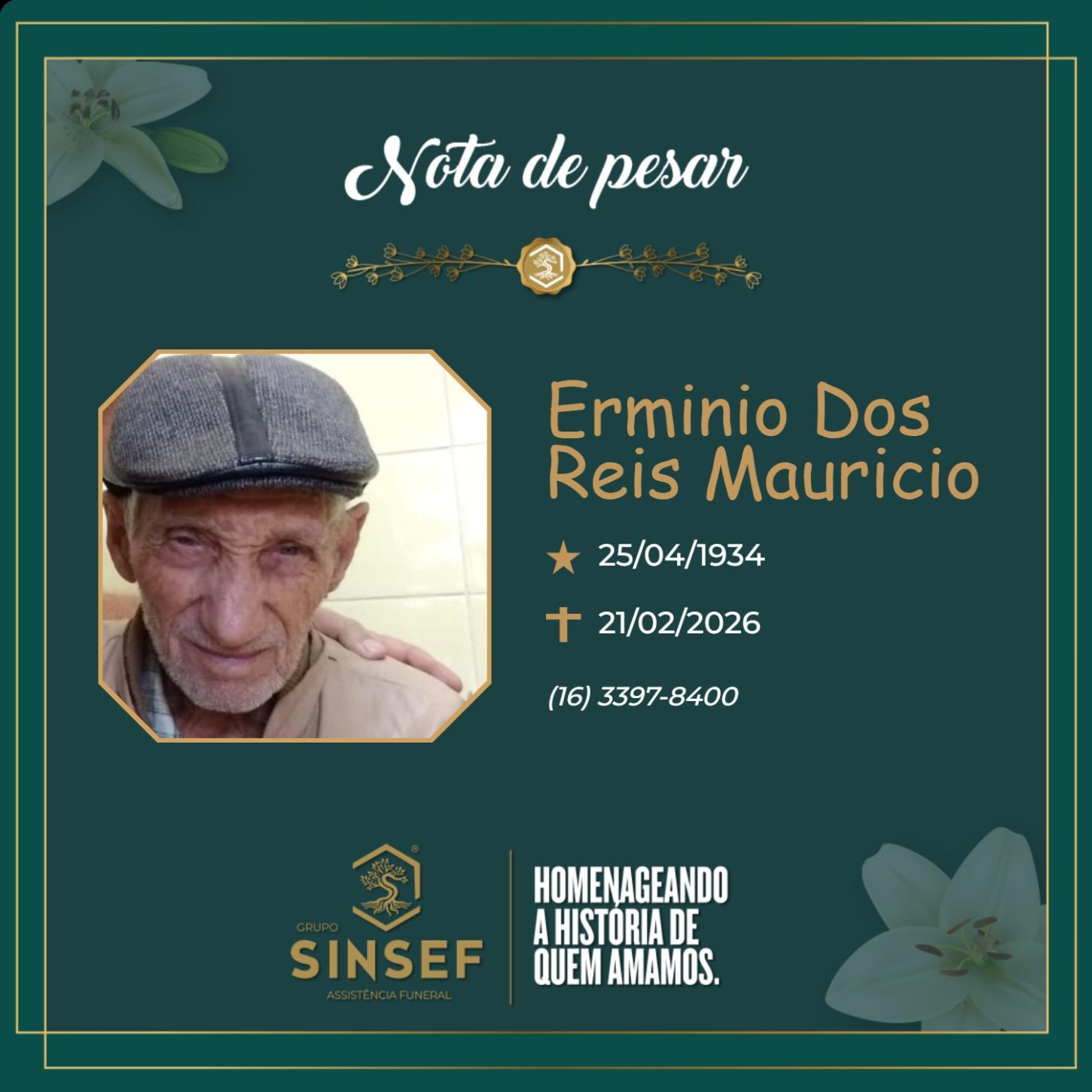 O Grupo Sinsef se despede do Sr. Ermínio dos Reis Mauricio