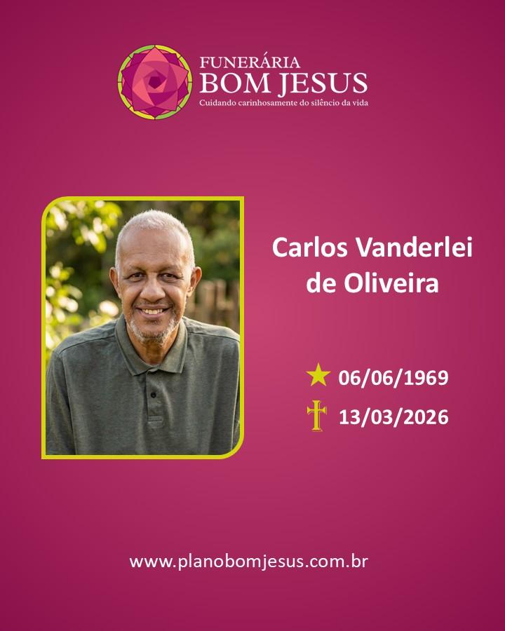 A Funerária Bom Jesus comunica o falecimento do Sr. CARLOS VANDERLEI DE OLIVEIRA.