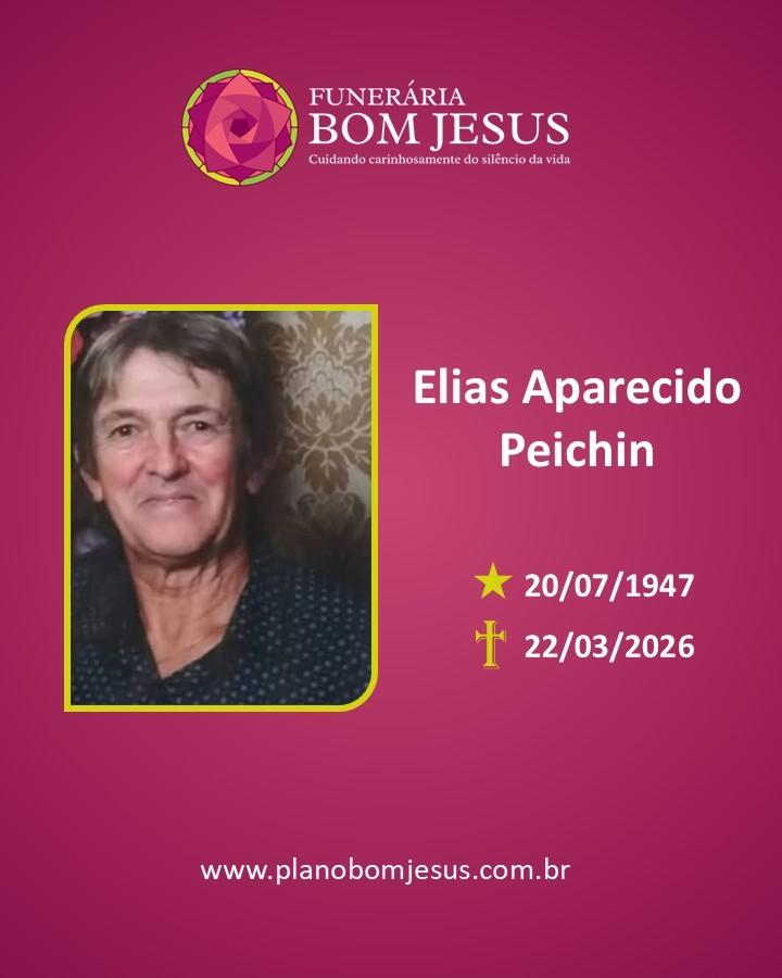 A Funerária Bom Jesus comunica o falecimento do Sr. Elias Aparecido Peichin   