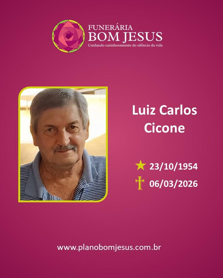 A Funerária Bom Jesus comunica o falecimento do Sr. LUIZ CARLOS CICONE
