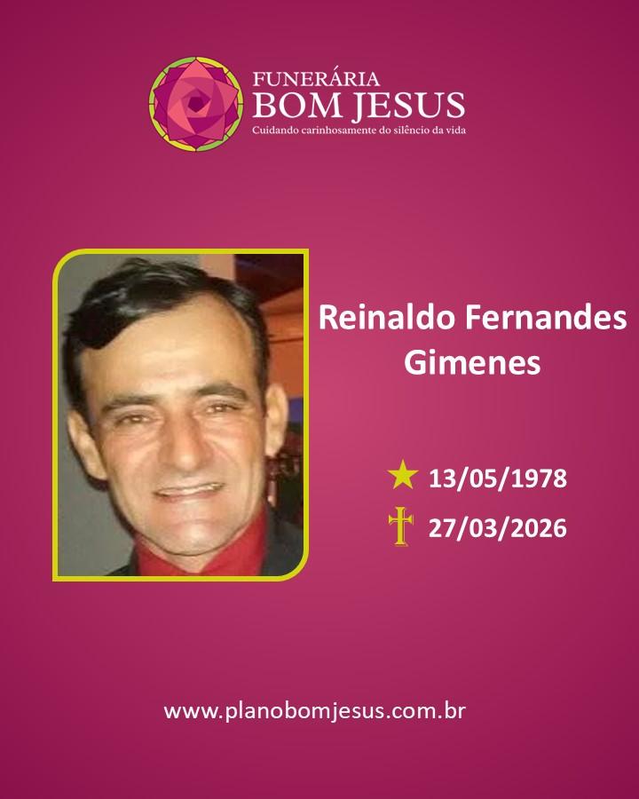 A Funerária Bom Jesus comunica o falecimento do Sr. Reinaldo Fernando Gimenes