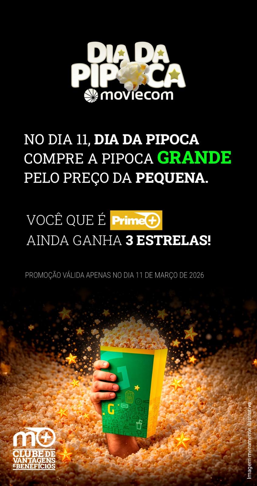 Moviecom do Shopping Jaraguá Araraquara celebra o Dia da Pipoca com promoção especial nesta quarta (11)