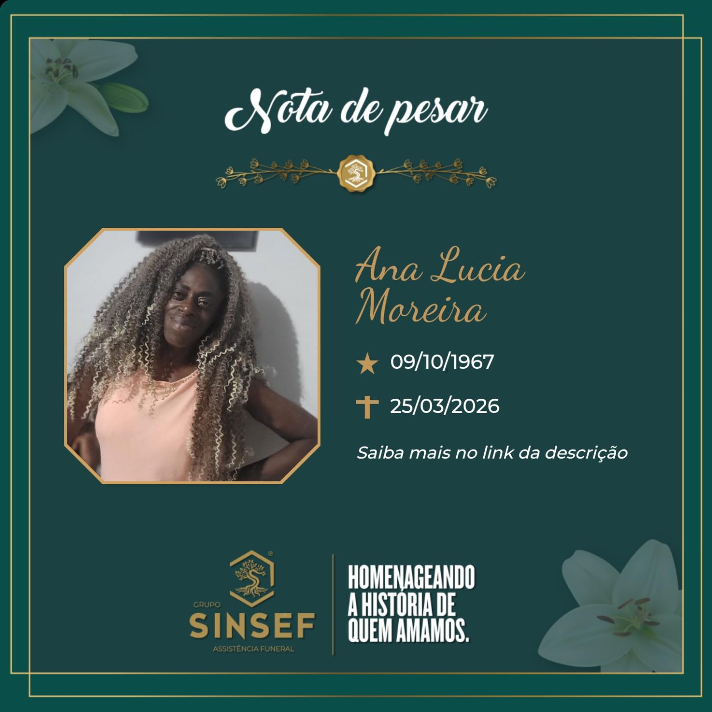 O Grupo Sinsef se despede da Sra. Ana Lucia Moreira 