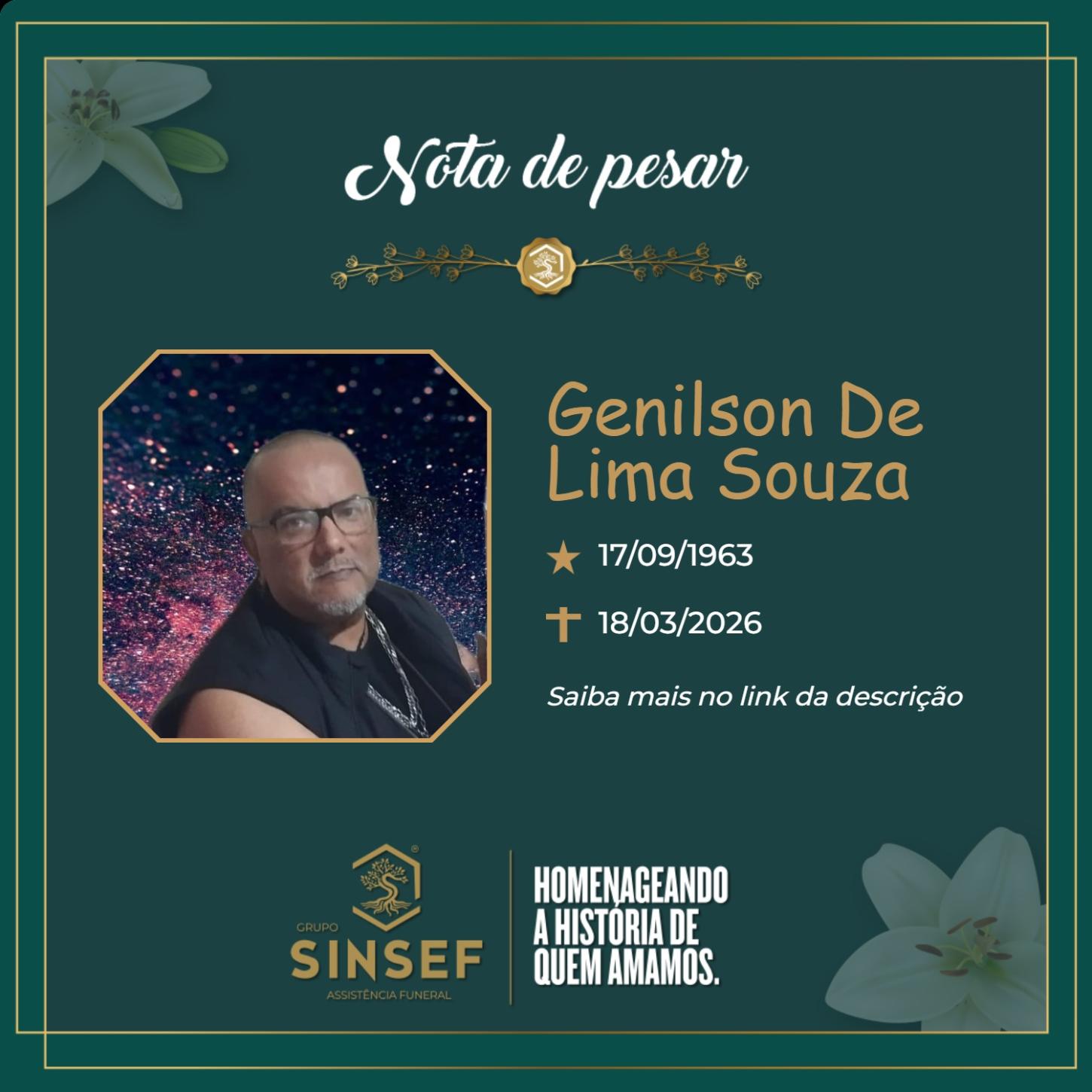 O Grupo Sinsef se despede de Genilson de Lima Souza