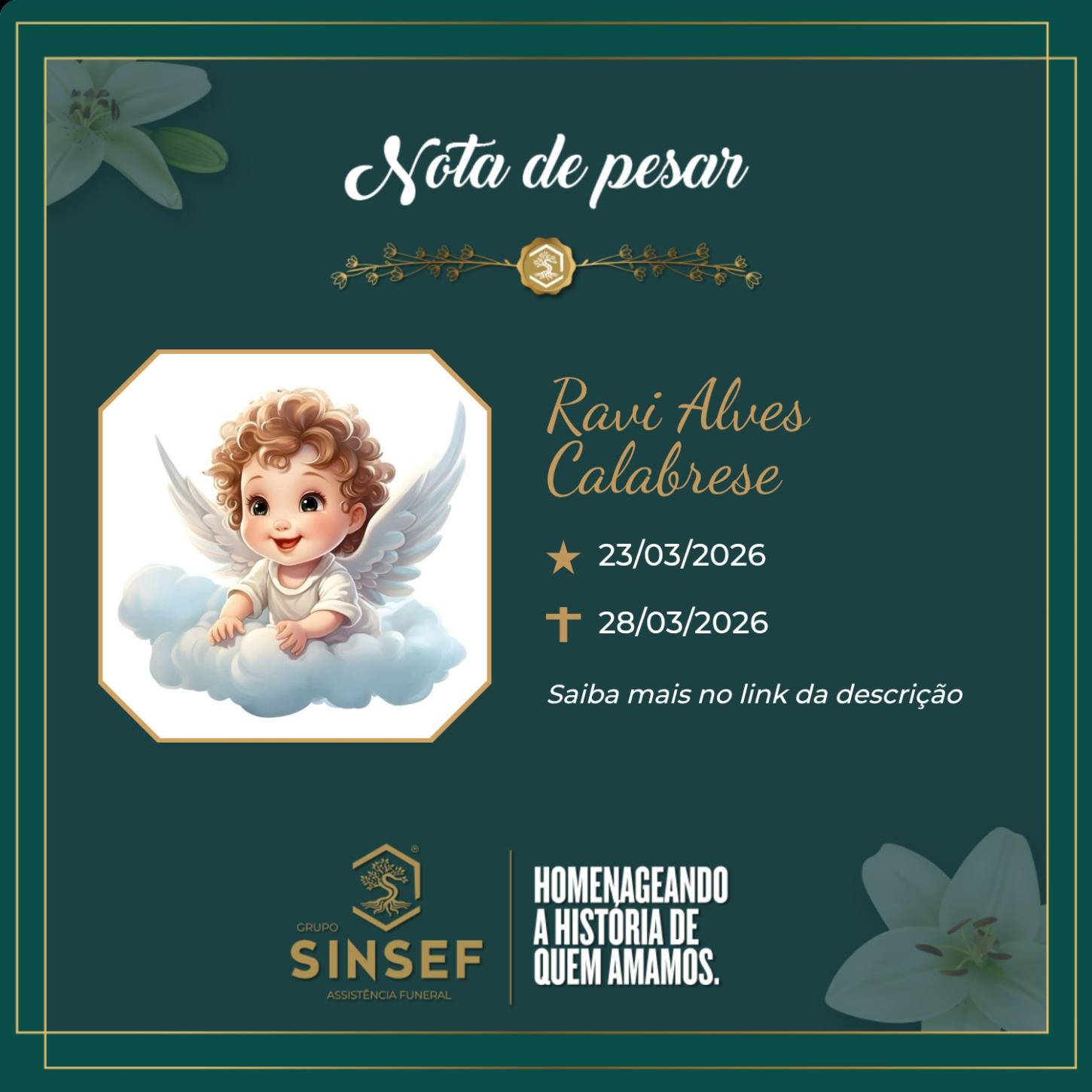 O Grupo Sinsef se despede de Ravi Alves Calabrese 