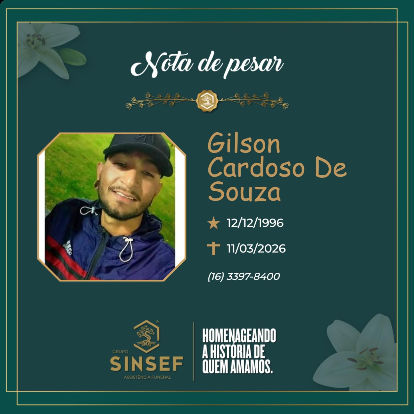O Grupo Sinsef se despede do Gilson Cardozo de Souza