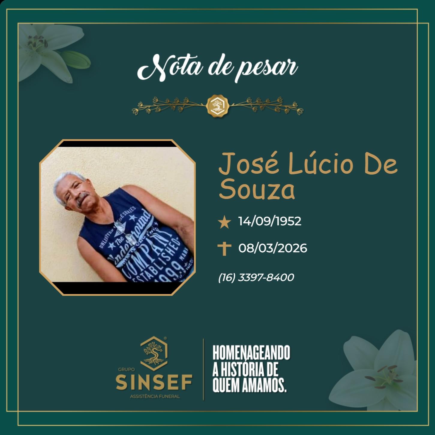O Grupo Sinsef se despede do Sr. José Lucio de Souza