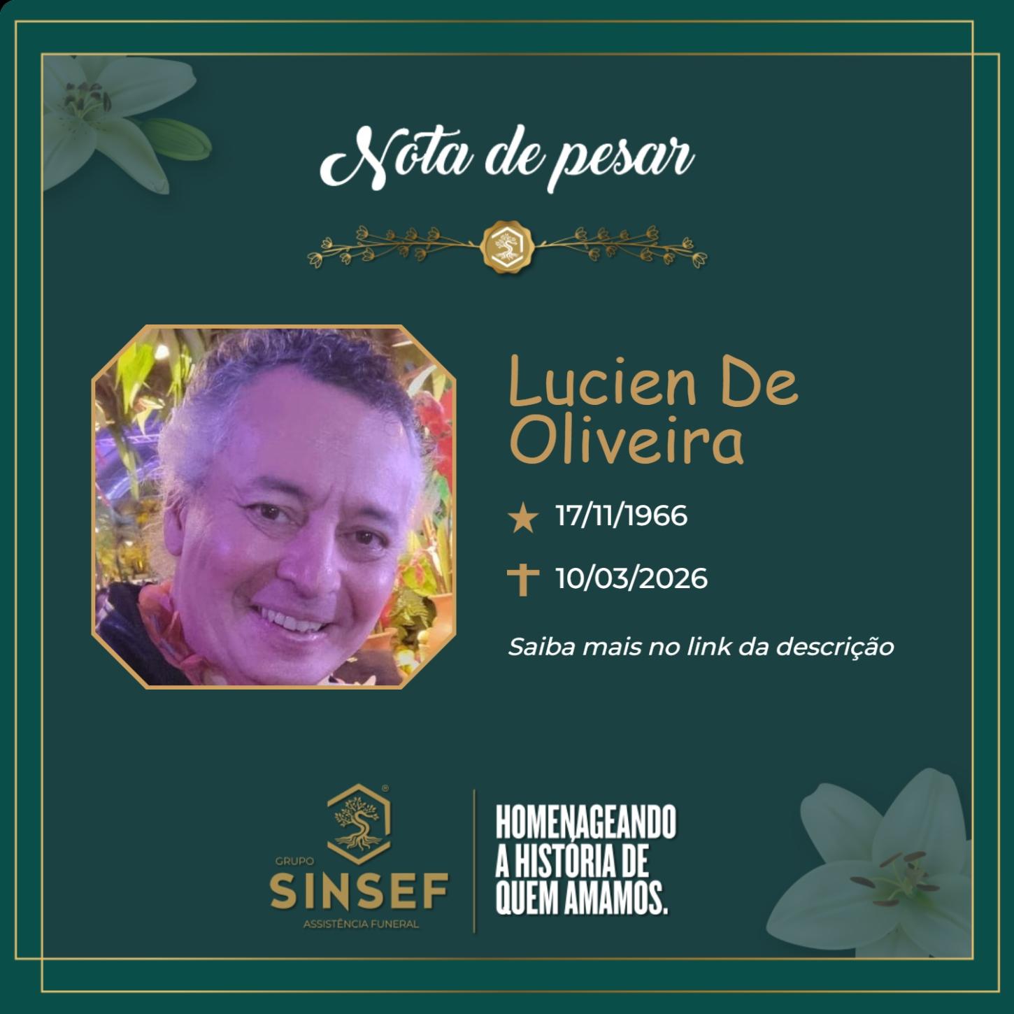 O Grupo Sinsef se despede do Sr. Lucien de Oliveira