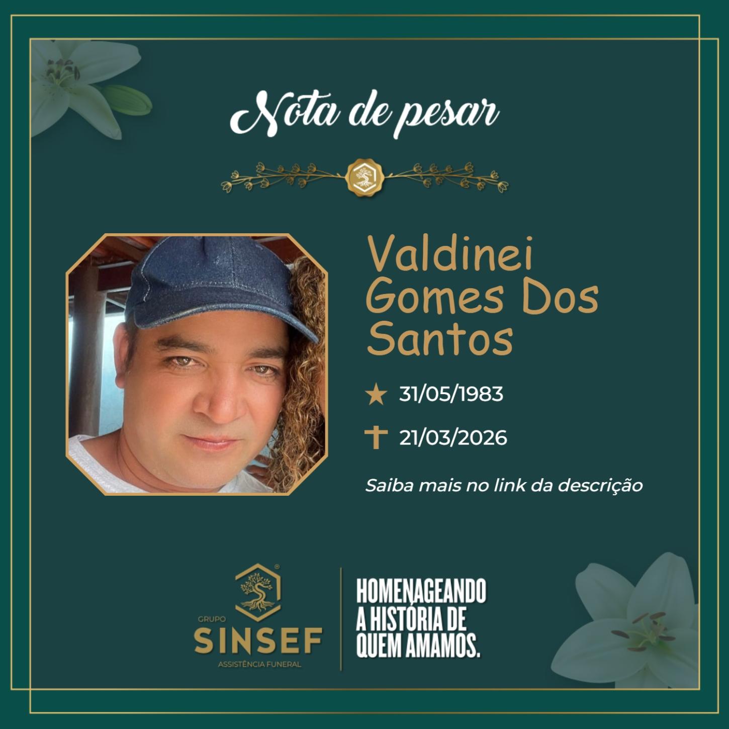 O Grupo Sinsef se despede do Sr. Valdinei Gomes dos Santos 