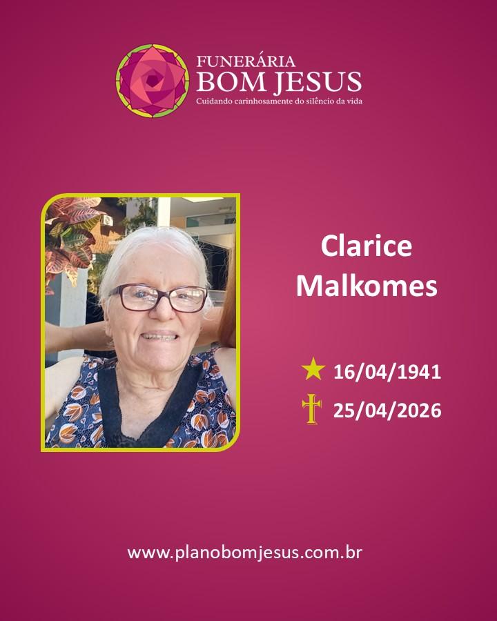 A Funerária Bom Jesus comunica o falecimento da Sra. Clarice Malkomes