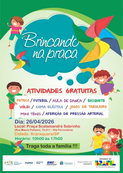 Araraquara sediará o evento 'Brincando na Praça'