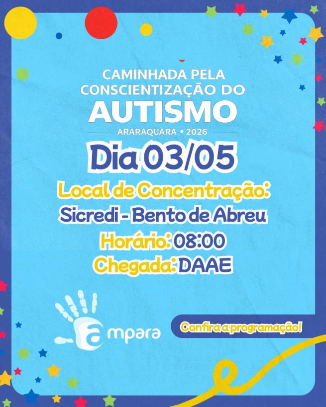 Caminhada pela conscientização do autismo movimenta Araraquara neste domingo (3)