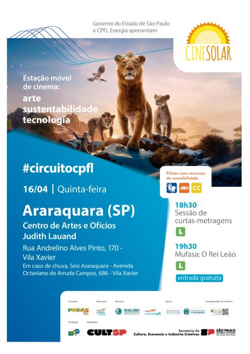 CineSolar oferece cinema gratuito movido a energia limpa e pipoca em Araraquara