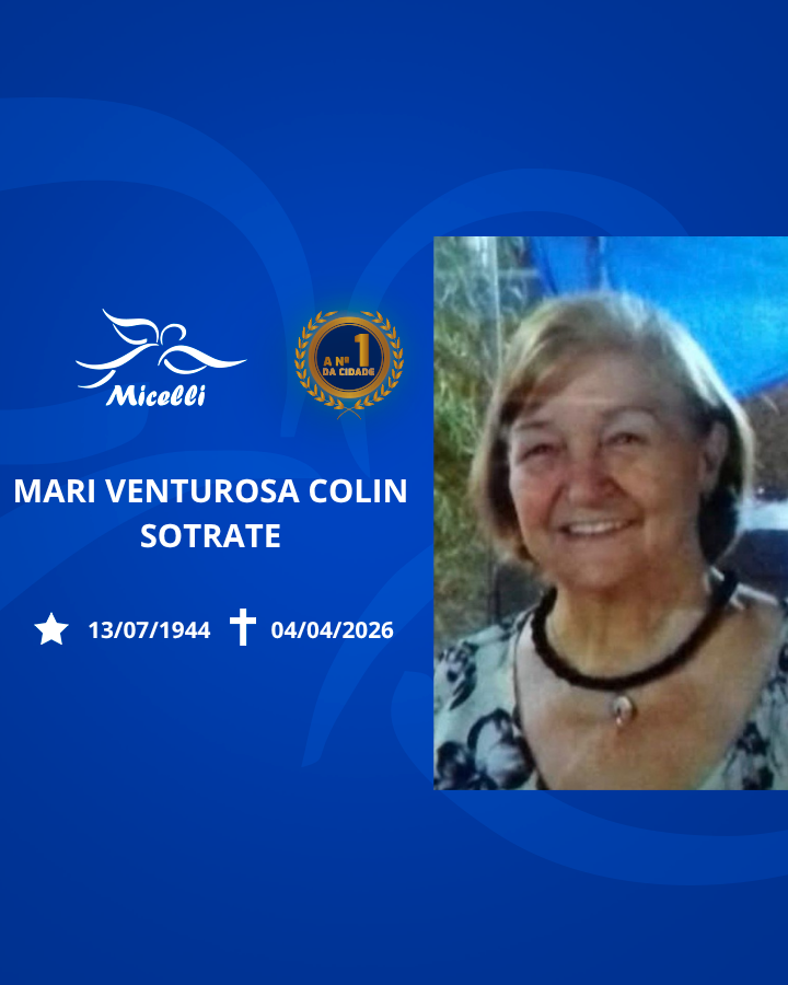 O GRUPO MICELLI COMUNICA O FALECIMENTO DA SRA. MARI VENTUROSA COLIN SOTRATE.