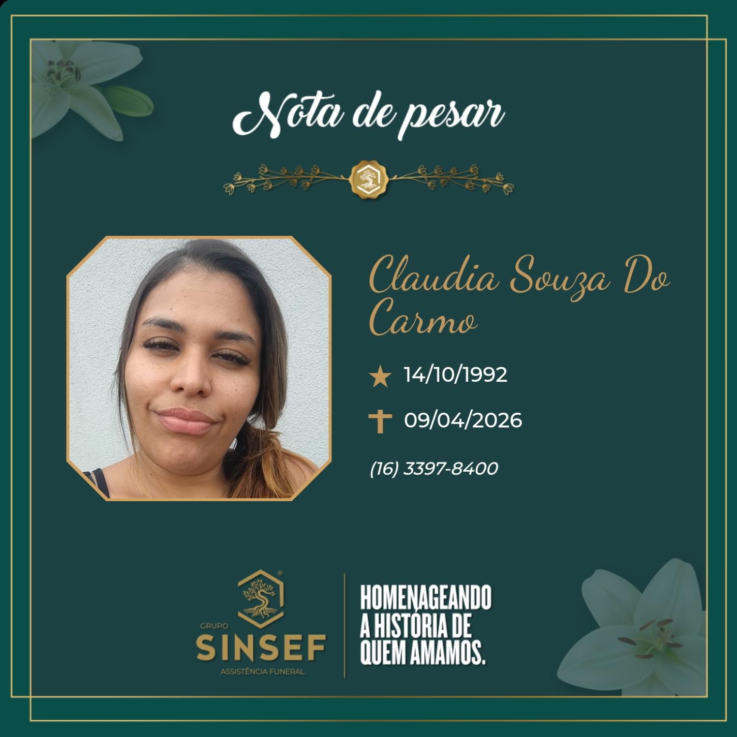 O Grupo Sinsef se despede de Cláudia Souza do Carmo 