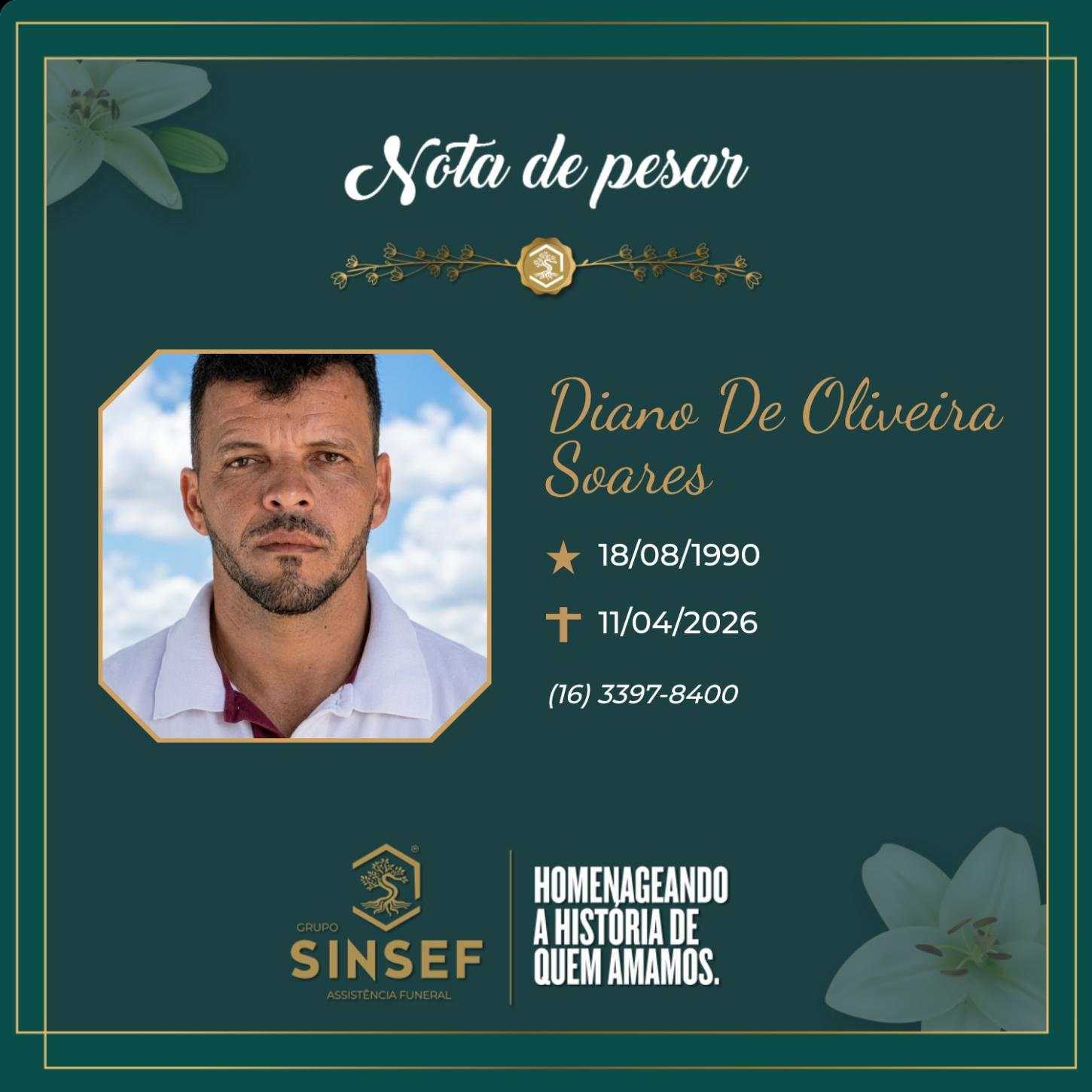 O Grupo Sinsef se despede de Diano de Oliveira Soares 