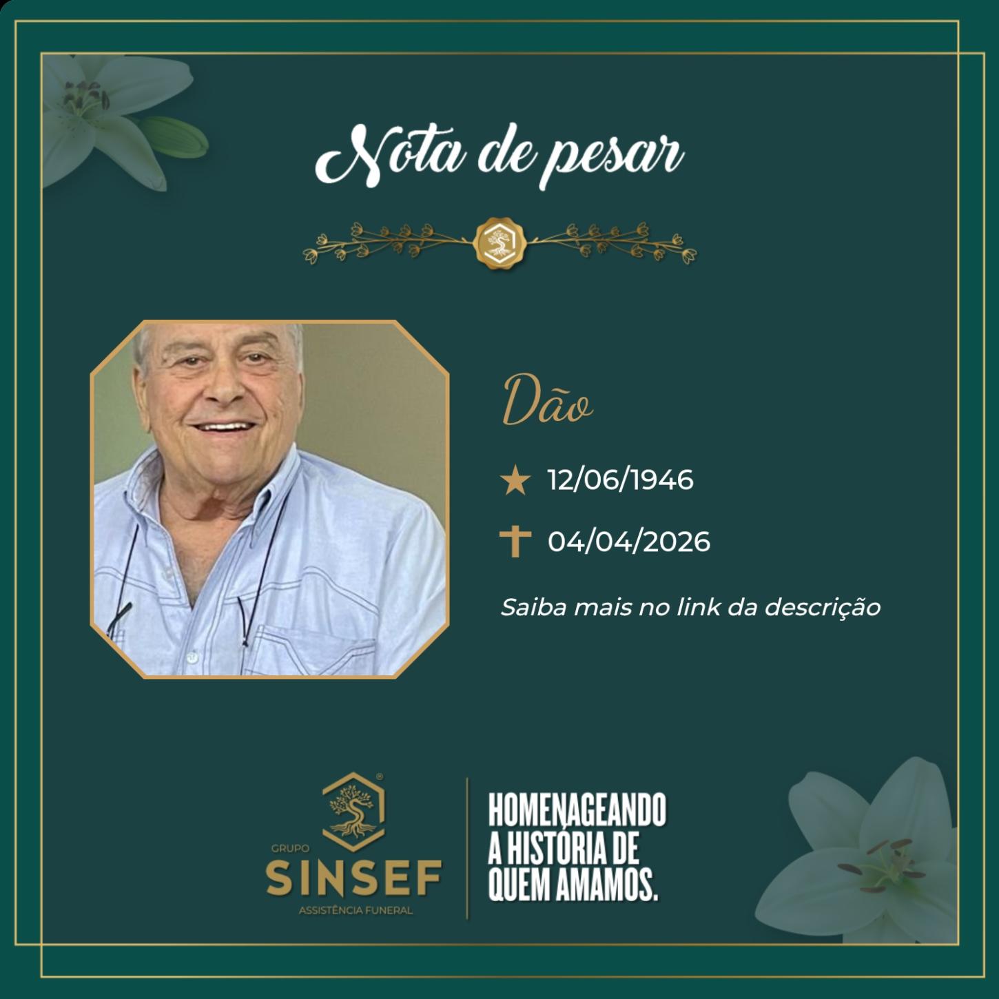 O Grupo Sinsef se despede do Sr. Dão 