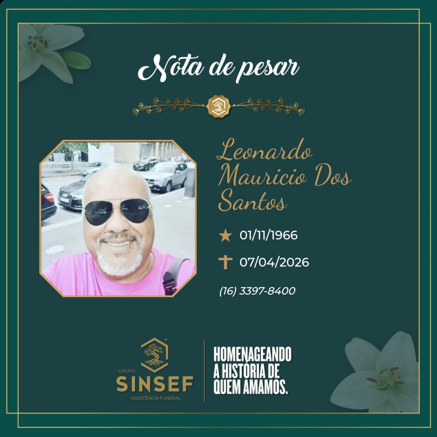 O Grupo Sinsef se despede do Sr. Leonardo Maurício dos Santos 