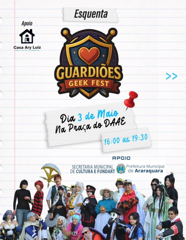 Praça do Daae sediará evento geek neste domingo