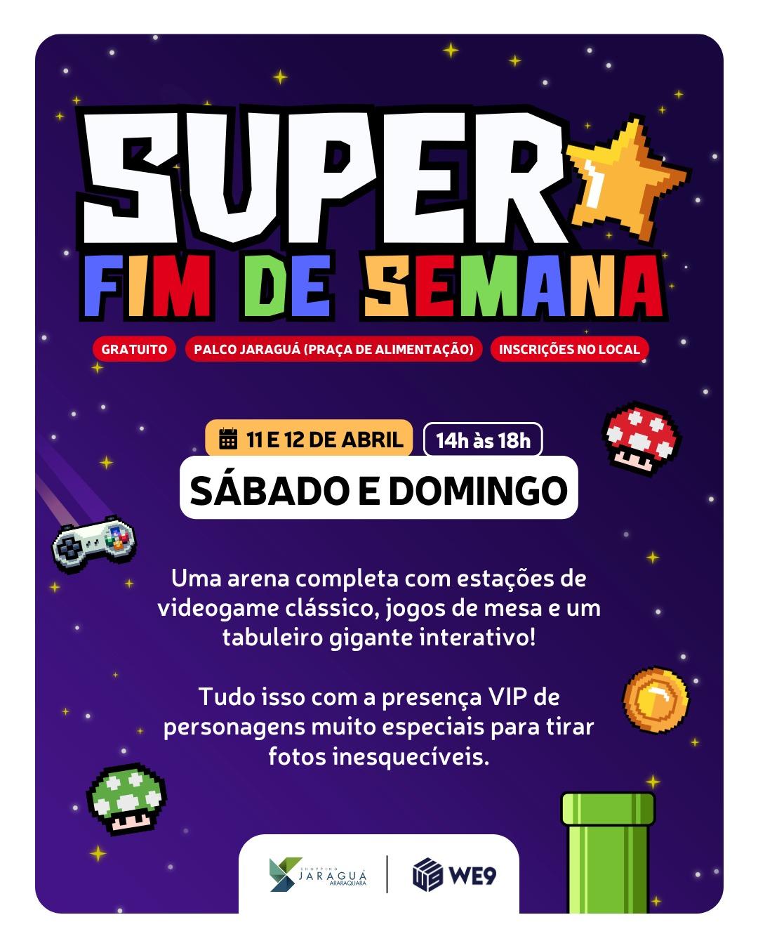 Super Fim de Semana leva o universo de Mario ao Shopping Jaraguá Araraquara