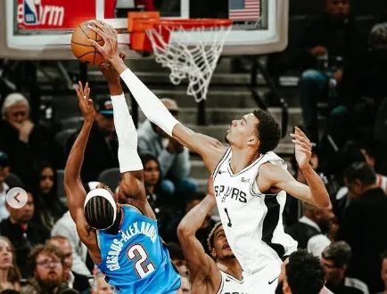 Victor Wembanyama, dos San Antonio Spurs, é eleito o melhor defensor da NBA por unanimidade