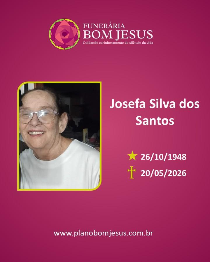 A Funerária Bom Jesus comunica o falecimento da Sra. Josefa Silva Dos Santos.