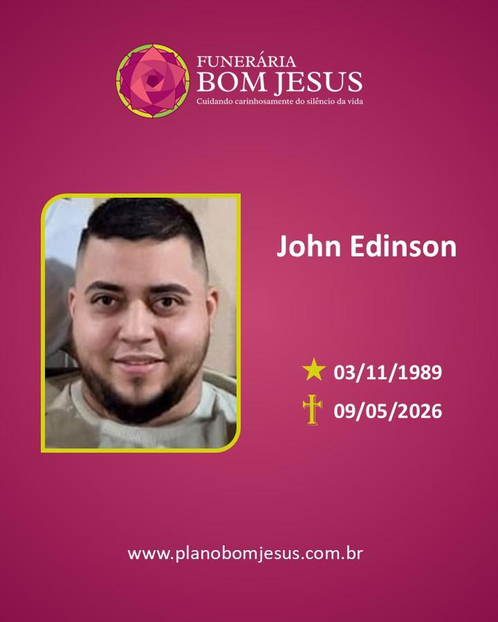 A Funerária Bom Jesus comunica o falecimento de JOHN EDINSON