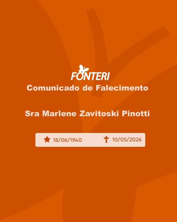 Com pesar, nos despedimos da Sra. Marlene Zavitoski Pinotti 