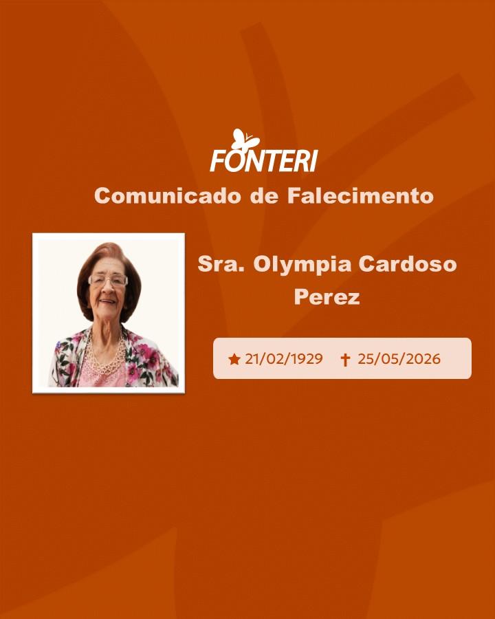 Com pesar, nos despedimos da Sra. Olympia Cardoso Perez  