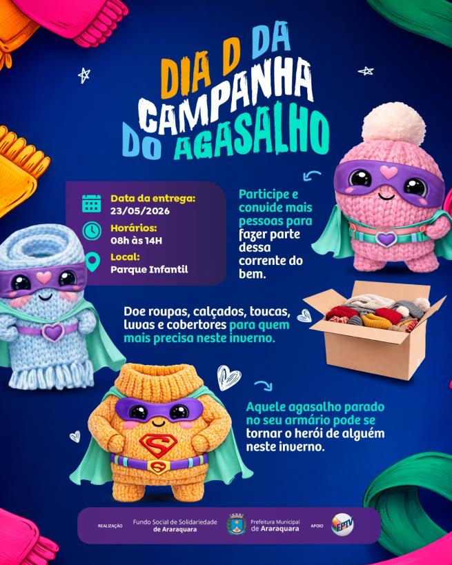 Dia 'D' da Campanha do Agasalho 2026 Acontece no Parque Infantil